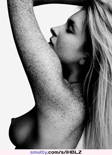 #sideview #blonde #freckles #blackandwhite #tits #boobs #nipples #beauty #beautiful #armup #armpit #handonhead #closedeyes #skinny #slim