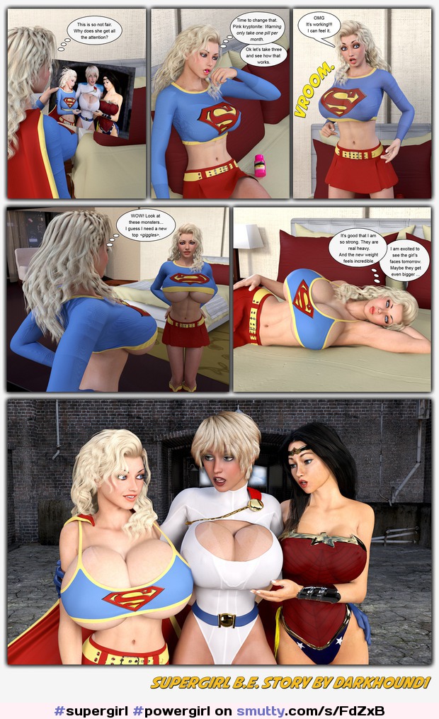 #supergirl #powergirl #WonderWoman #breastexpansion #be #jealous #sizeenvy #geek #cosplay #comic #3dtoon