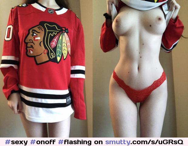 #sexy #onoff #flashing #tits #panties #hockey #nhl #chicago #blackhawks