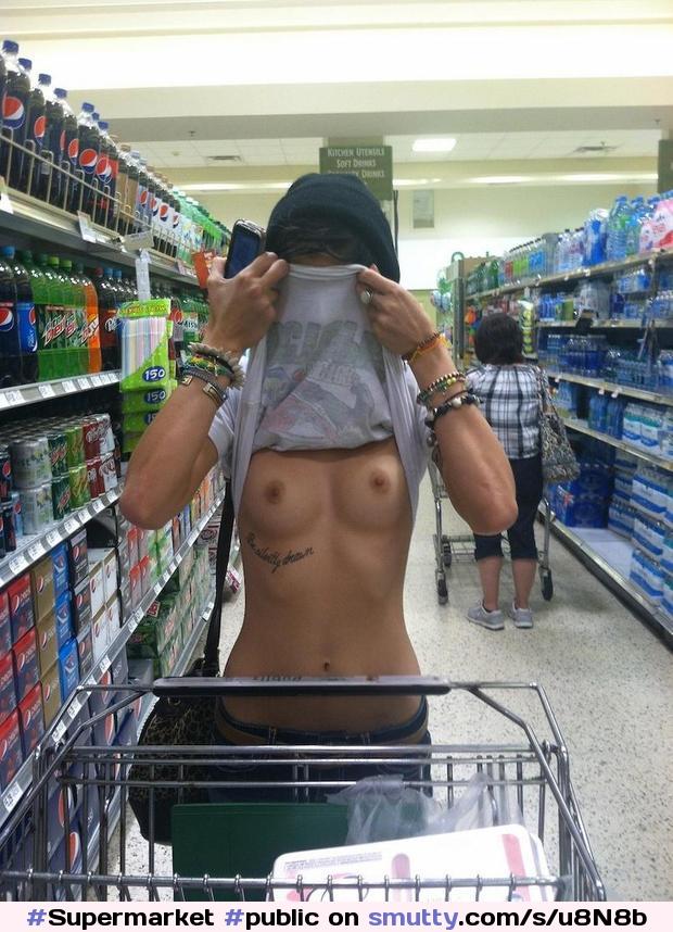 #Supermarket #public #publicnudity #skinny #nobra #boobsout #flash #flashing #exhibitionist