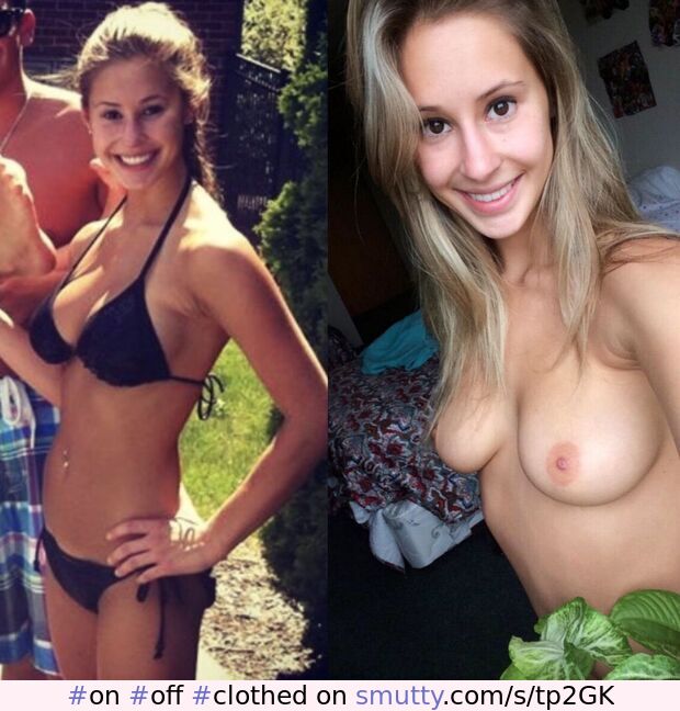 #on #off #clothed #unclothed #selfie #hot #blonde #greatits #perkytits #bikini #hottie