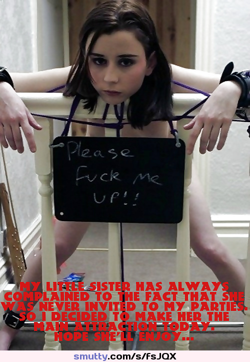 #bondage #bound #tied #sisters #fucktoy #slut #caption #worried #freeforall #brunette #teen #young #used #abuse #party #waitingforcock #bdsm