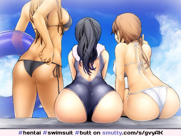 #hentai #swimsuit #butt #thick #cartoon #shiny #ass #whichonefirst #fantasy #threesome