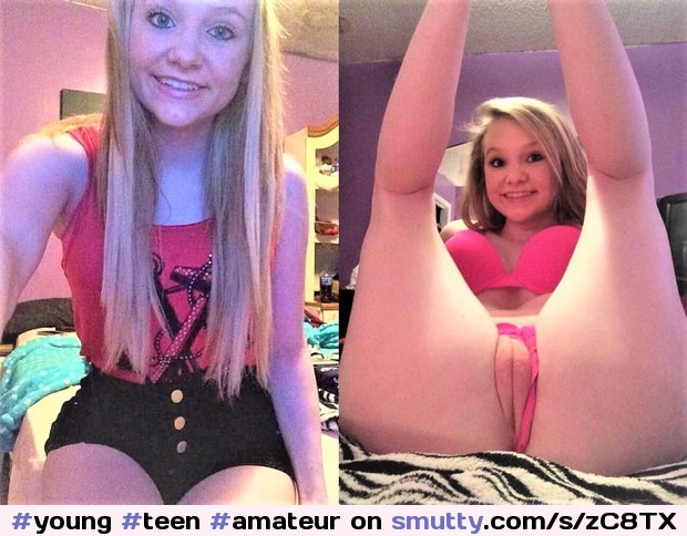 #young #teen #amateur #selfshot #pussy #panties #on/off #legsup #pink #blonde