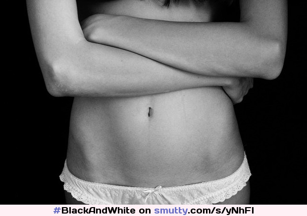 #BlackAndWhite #FlatStomach #naval #hipbones #skinny #panties #whitepanties #underwear #lace #dainty