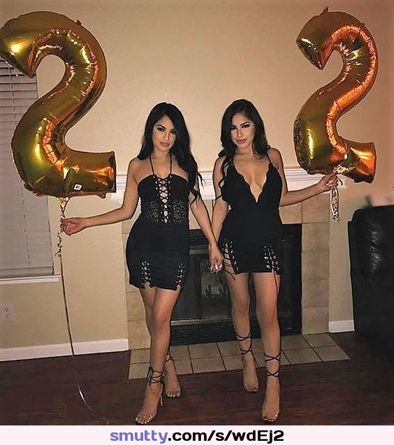 #twogirls #twins #birthday #tightdress #minidress