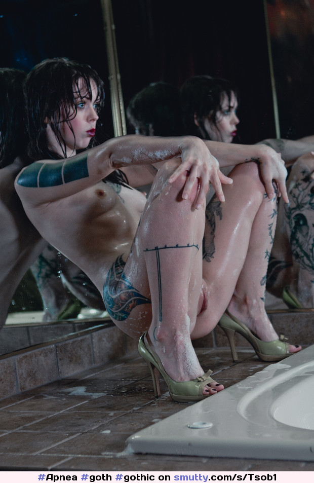 #Apnea #goth #gothic #tattooed #wet #heels #tits #pussy