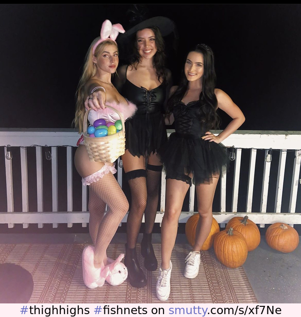 halloween hotties #thighhighs #fishnets #amateurs #costumes