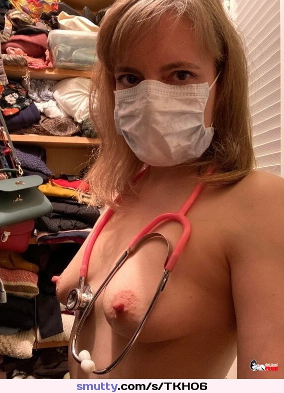 #covid19 #covid #ppe #mask #doctor #stethoscope #tits #topless #closet #blonde