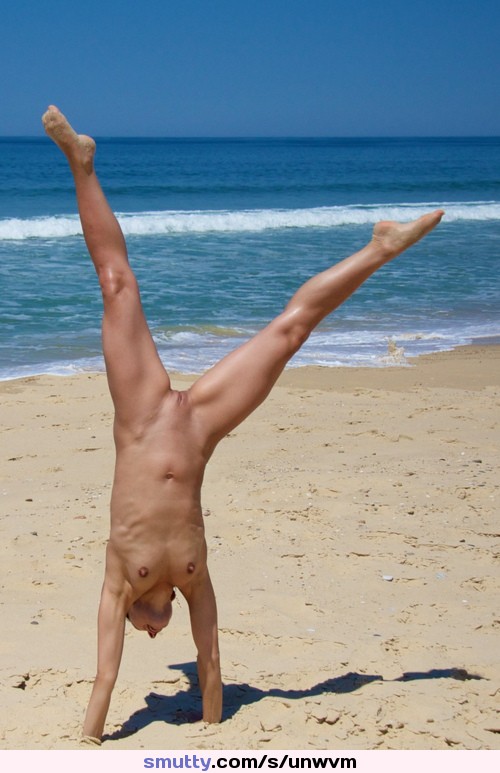 #nudist #handstand #beach