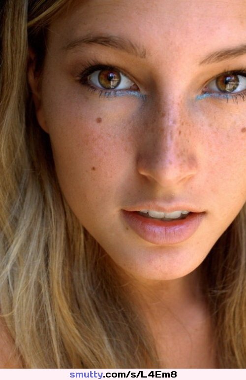 #eyes #pretty #freckles 
Funny makeup, as though we care.