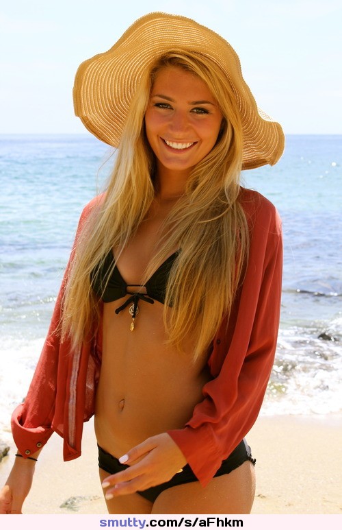 #bikini #HappyGirl #hat #summer #beach #prettyface #cute #sfw #NonNude #teen #beautifulgirl