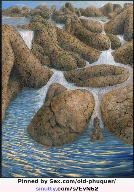 #artwork #painting #orgy #waterfalls #rocks