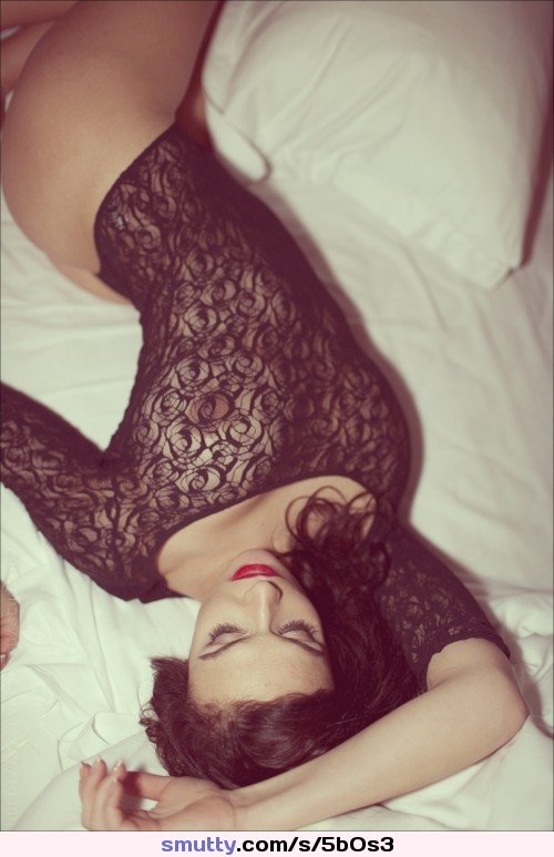 #sheer #black #lace #lingerie #teddy  #ass #red #lipstick
