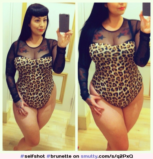 #brunette #eyes #leopard #lingerie #teddy #bodysuit  #waist #hips #legs #selfshot
