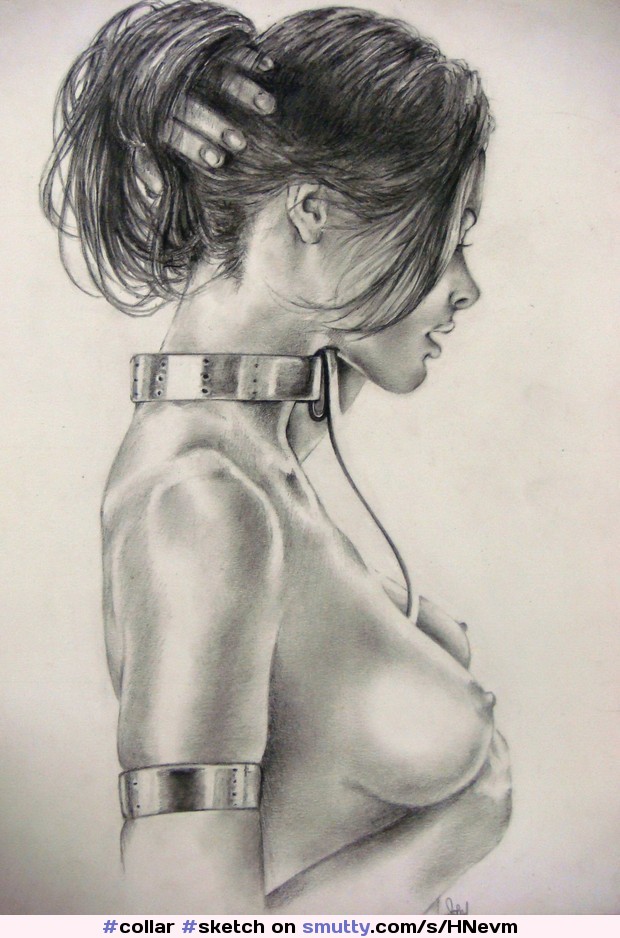 #artistic #artistic #artistic #bondage #collar #drawing #sketch.