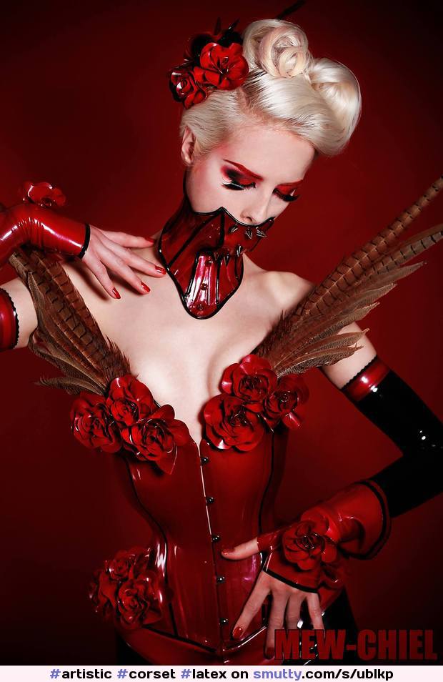 #corset #latex #NeckCorset #red #artistic