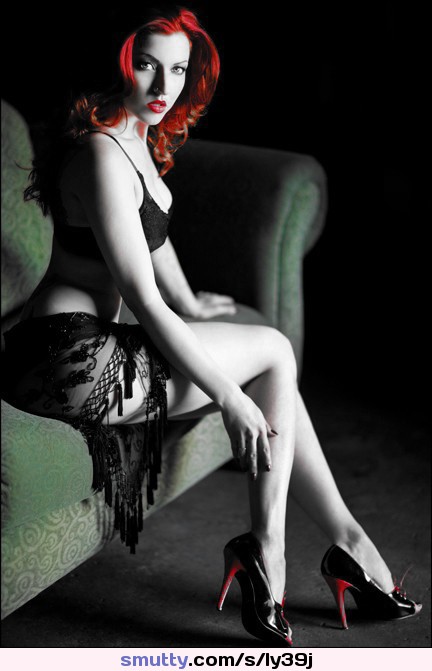#fotoArt #BlackAndWhite #spotcolor #redhead #heels #legs #lingerie #SexyBabe