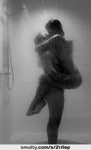 #BlackAndWhite #holding #wet #shower #sensual #kissing #lifted #brunette #romantic #bathroom