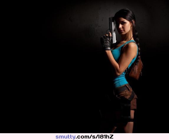 #Croft #TombRaider #braid #cosplay #game #weapon #gun #gloves #brunnette #sexy #gorgeous #shorts #Erotic #big #long #dangerous #warlike #hot