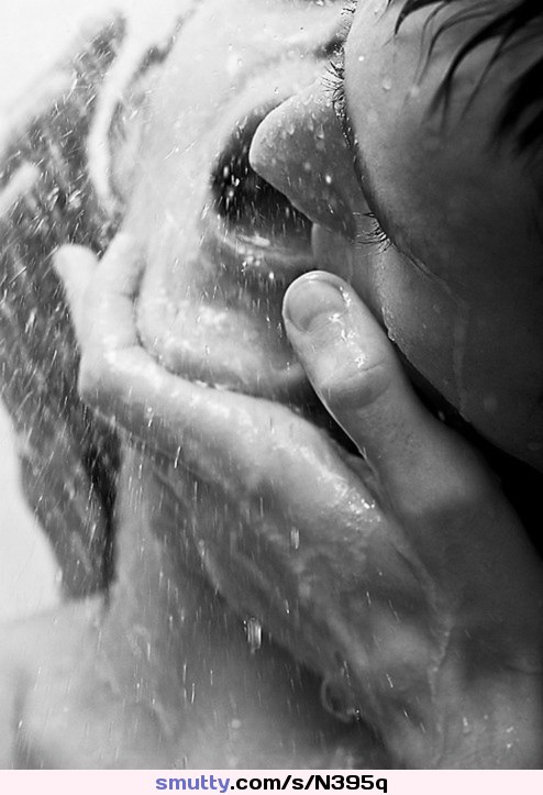 Blackwhite Kissing Passion Love Rain Wet Water Couple Duet Sensual Facesofpleasure