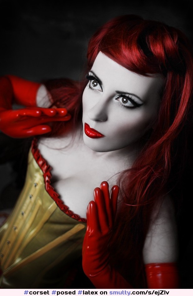 #posed #latex #redHair #NonNude #Clothed