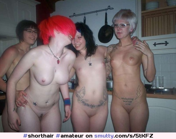 #Amateur #punk #emo #pierced #redhair #dykes #DyedHair #foursome #fourgirls
