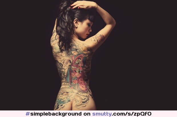 #asian #tattoos #earring #women #backview #nude #sexy #simplebackground