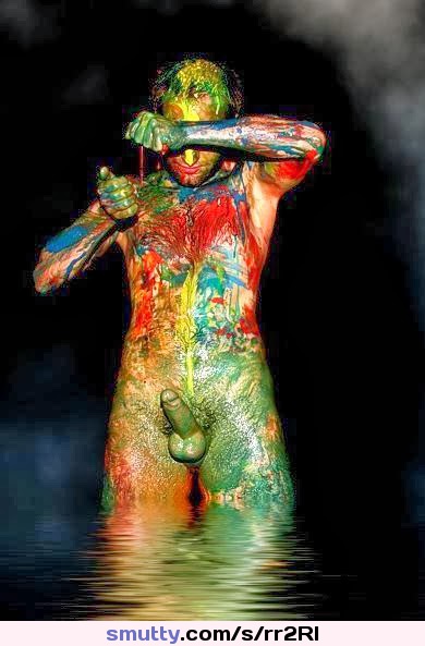 #bodypaint #bodypainting #erection #fun #male #malenude #messy #nude #nudem...