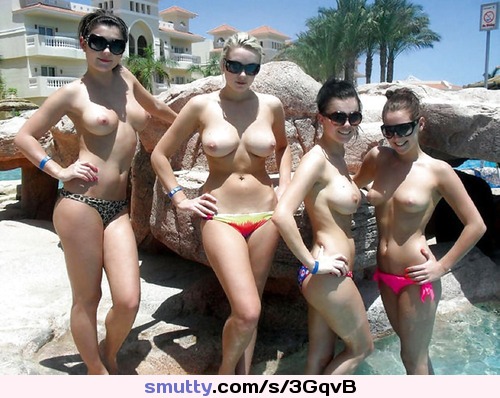 #group #outdoor #bikini #topless #chooseone far right