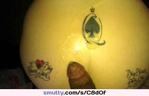 frenchbbcslut:

greg69sheryl:

Hot black cum on a Queen of Spades Tattoo.

My owner want me that i have permanent tattoo of QOS