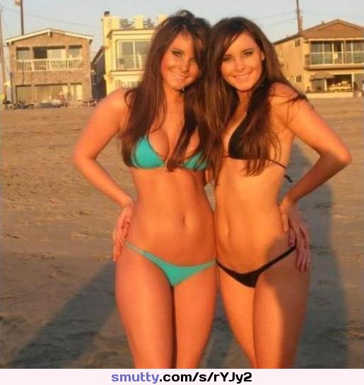 #twinsisters #twinsisters #bikini #smallbikini #brunette #cutie #teens #hotbody #tightbody #fit #smiling #nonnude