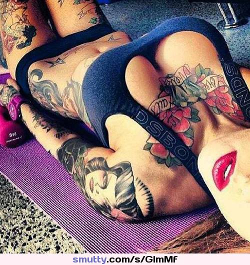 #amateur #posing #selfshot #workout #sportsbra  #tattoos #chestpiece #yogamat #panties #flatstomach #hipbone #thighgap #redlips