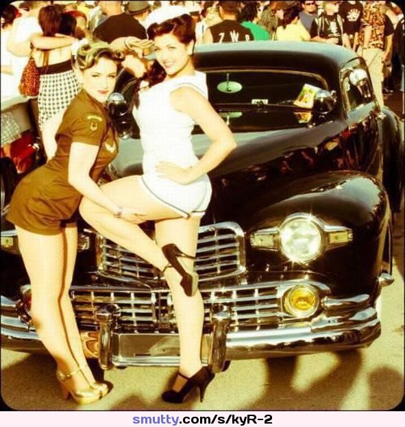 #vintage #retro #pinup #girls #airforce #navy #costumes #longlegs #thighs #heels #roundass #curvy #eyes #thighgrab #backarch #posing