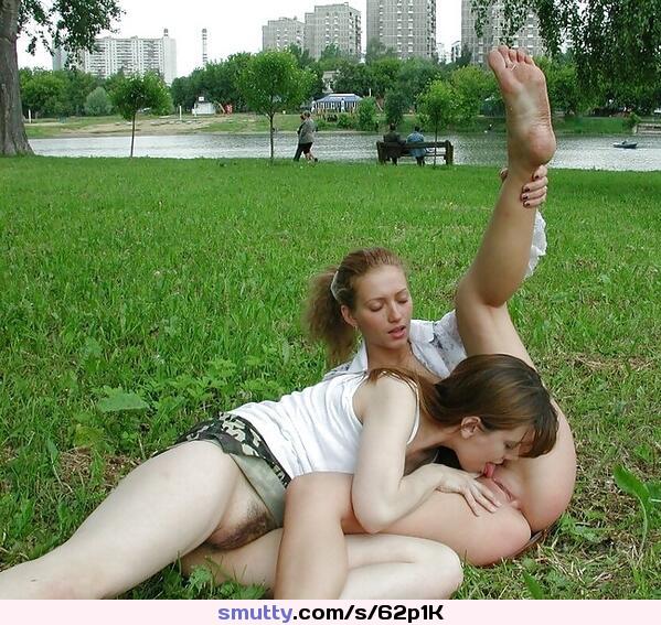 amateur lesbians on public park