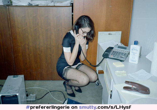 #office #officegirl #secretary #stockings #minidress #heels