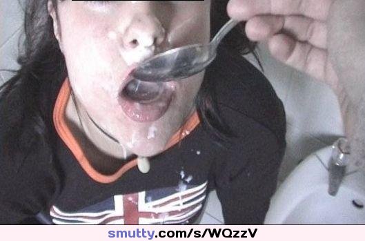 #cum #cumeater #drink #eat #sperm #spoon #swallow.