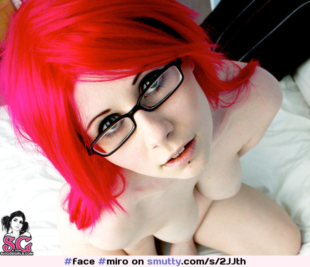 #Miro from #SuicideGirls #redhead #pale #glasses #cute #pierced #boobs #smallboobs  #eyes #face