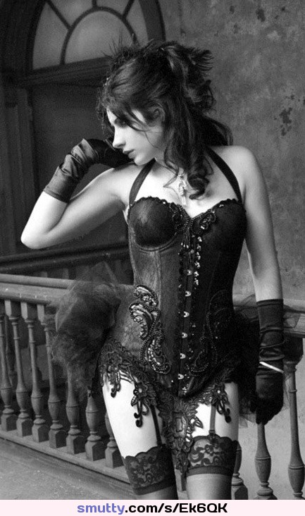 #beauty ............#corset #lace #gloves #stockings #lingerie #pale #brunette #Beautiful #goth ...........#tele