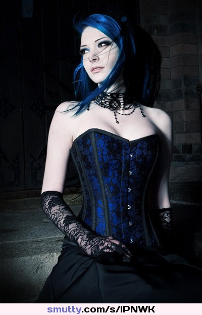 #Beautiful ..................#corset #blue  #lovely #lace #collar #goth .................#tele