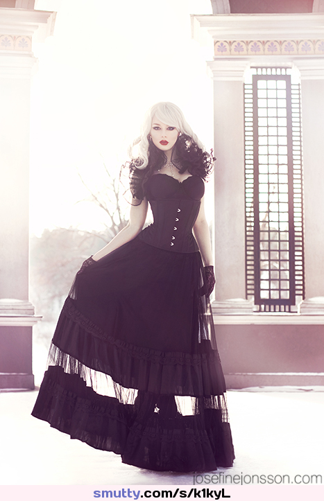 #gorgeous ....#sexy #black #goth #corset #Beautiful #pale #lace #blonde #platinumblonde #gloves .........#tele