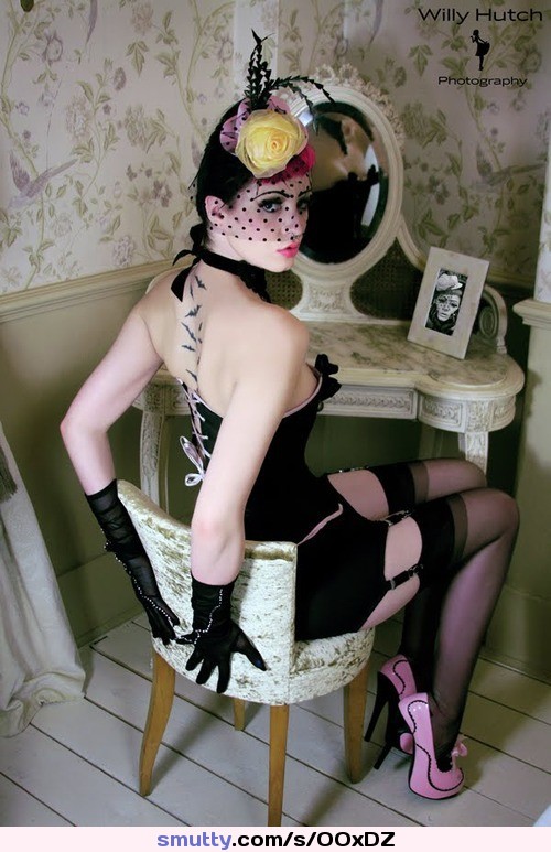 Preparations are everything...#heels #stockings #corset #veil #lovely #gloves .......#tele