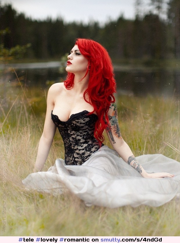 #lovely ........#romantic #corset #lace #pale #tattoo #redhead  #eyes #gorgeous #Beautiful #beauty #goth ......#tele
