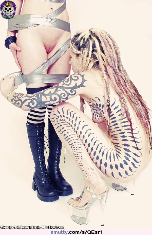 #GothicSluts #BlueBlood #Scar13 #Voltaire #bondage #tape #pussy #dreadlocks #tattooed #pierced