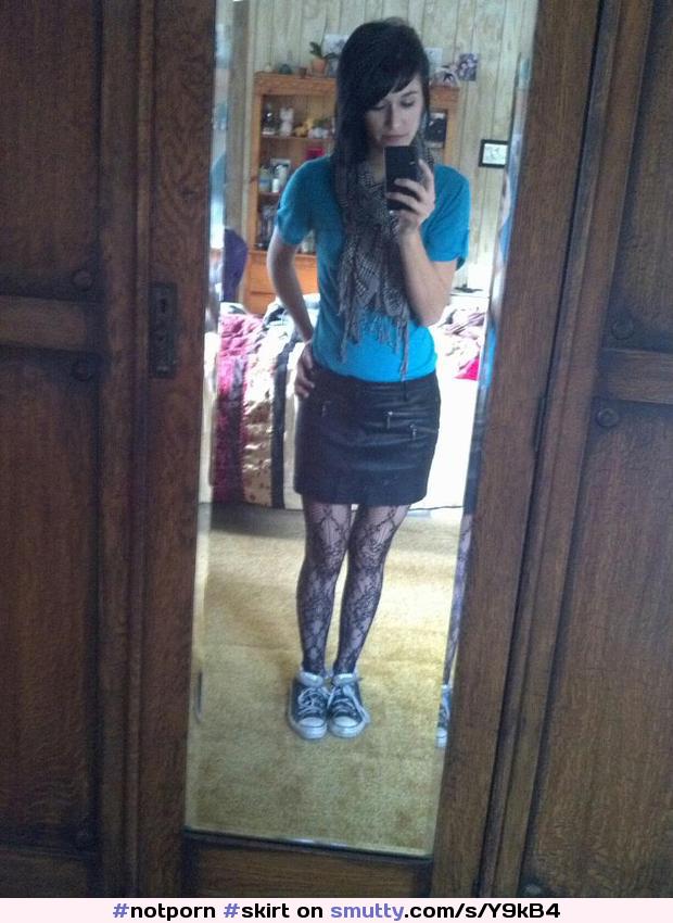 #skirt #stockings #sneakers #selfie