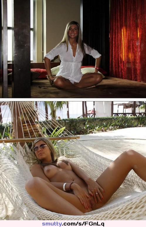 #Holiday #OnTheBeach #BeforeAfter #LegsSpread #Blonde #Shaved #Smooth #Hot #OnHerBack #Hammock #Tanned #Gorgeous #Exposed #NeedsCockNow
