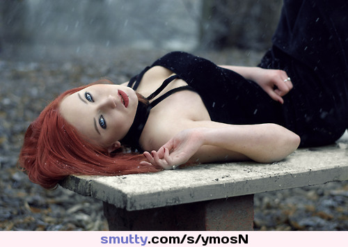 #hot #sexy #redhead #eyes #blackdress #nonnude