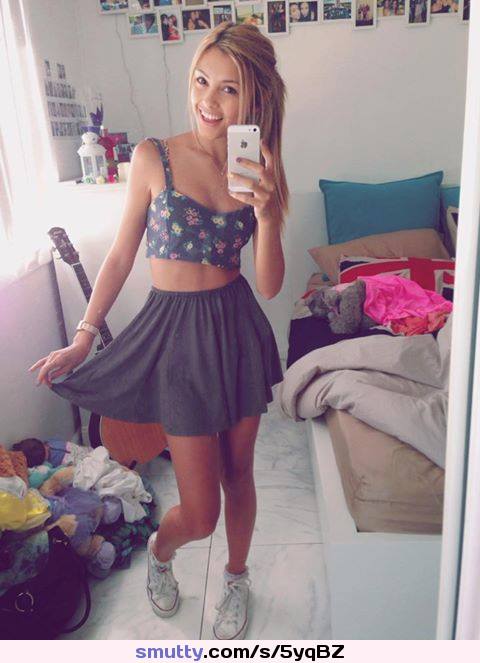 #cute #teen #brunette #nonnude #skirt #smiling