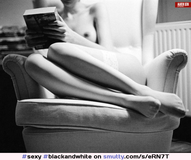 #BlackAndWhite,#reading,#book,#nipple,#tit,#breast,#boob,#sofa,#beauty,#sexy