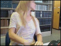 College_library #Kinky #Dildo #Blonde #Public #College #Library #Play #Suck